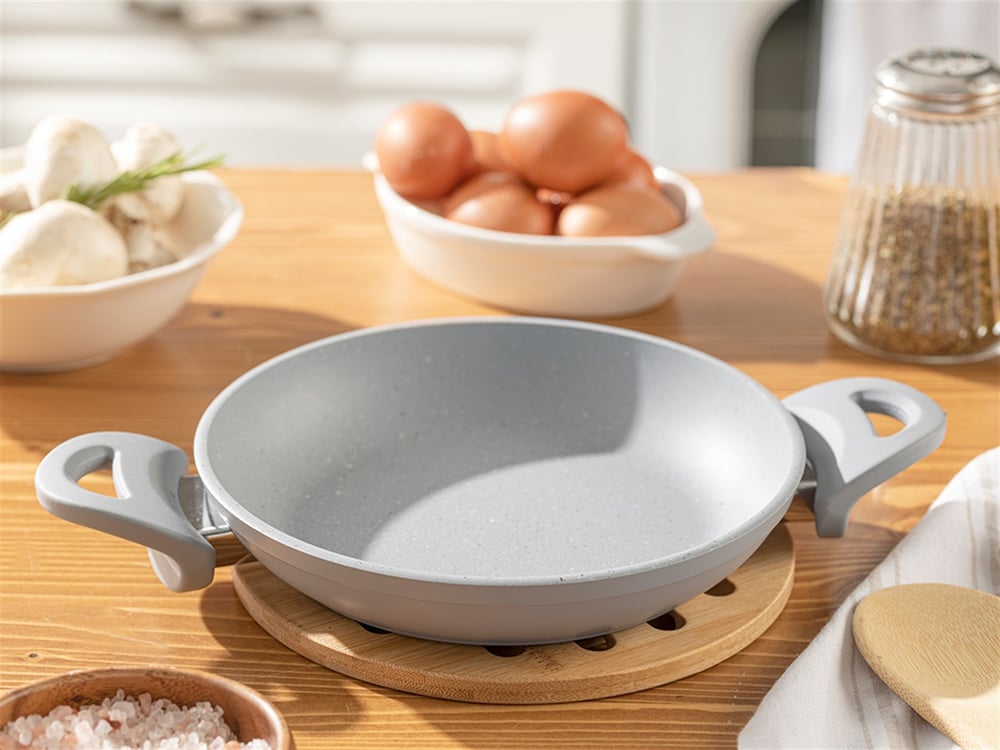 Ava Granite Shallow Frying Pan 20 cm Gray