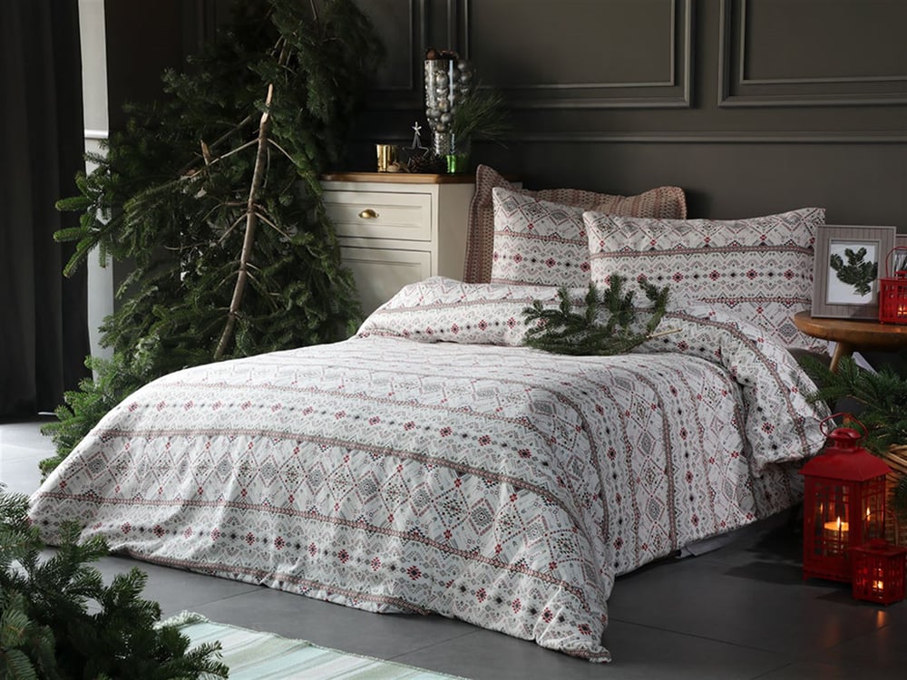 Aztech  Flanelă Double Person  SET LENJERIE DE PAT 200x220 cm Beige