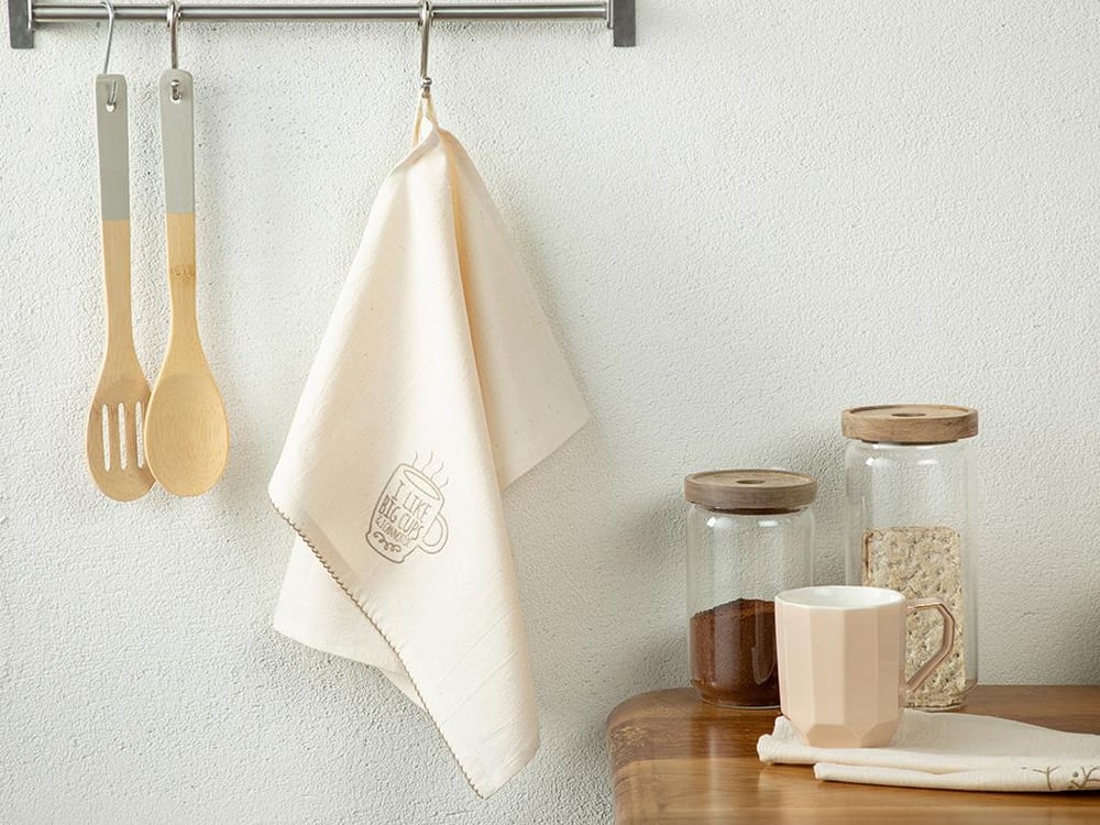 Big Cups Cotton Drying Cloth 30x50 cm Beige
