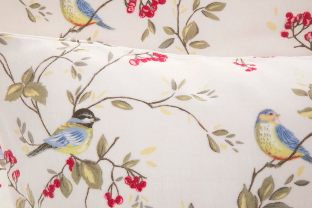 Birdbunch Flanelă Single Set Lenjerie De Pat 160x220 cm Roșu