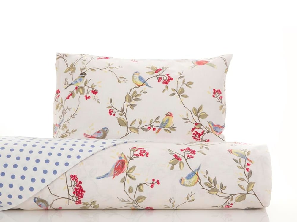 Birdbunch Flanelă Single Set Lenjerie De Pat 160x220 cm Roșu