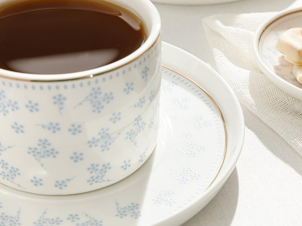 Bloom New Bone 4 Parça 2 Kişilik Tea Cup Set 220 ml White-Blue