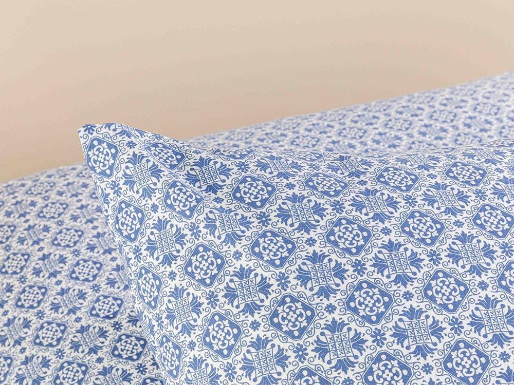 Blue Blanc Cu Bumbac Cu 2 Piese Față De Pernă 50x70 cm Bleumarin