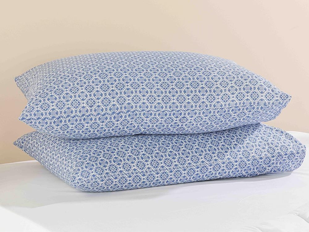 Blue Blanc Cu Bumbac Cu 2 Piese Față De Pernă 50x70 cm Bleumarin