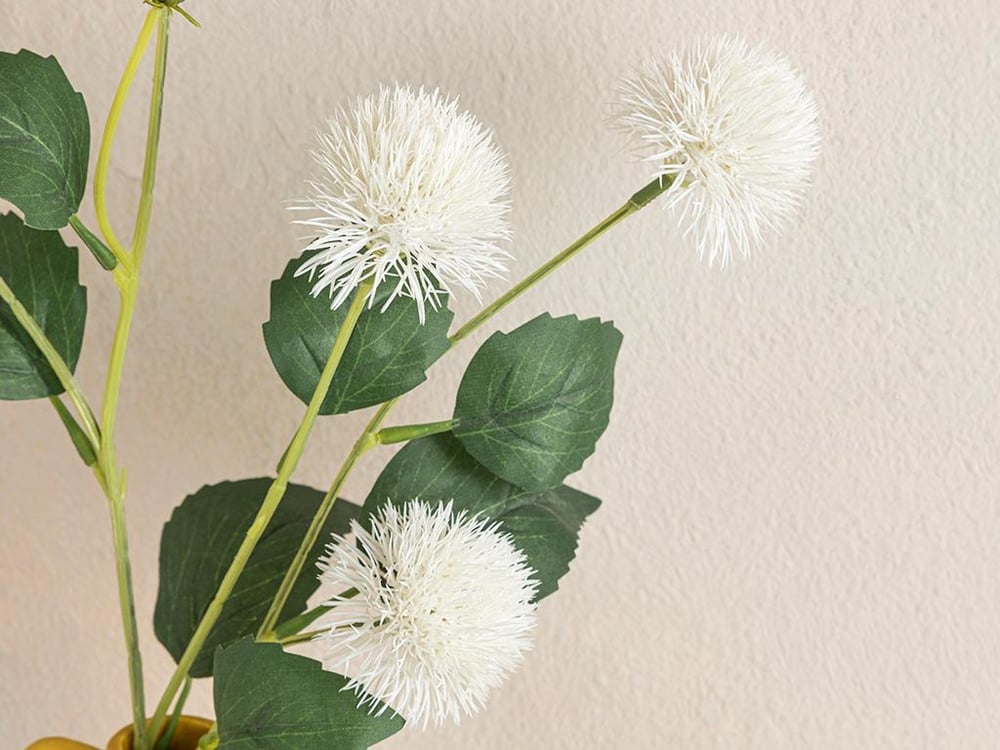Branch Chrysanthemum Floare Artificială , Plastic, 82 Cm, Argintiu