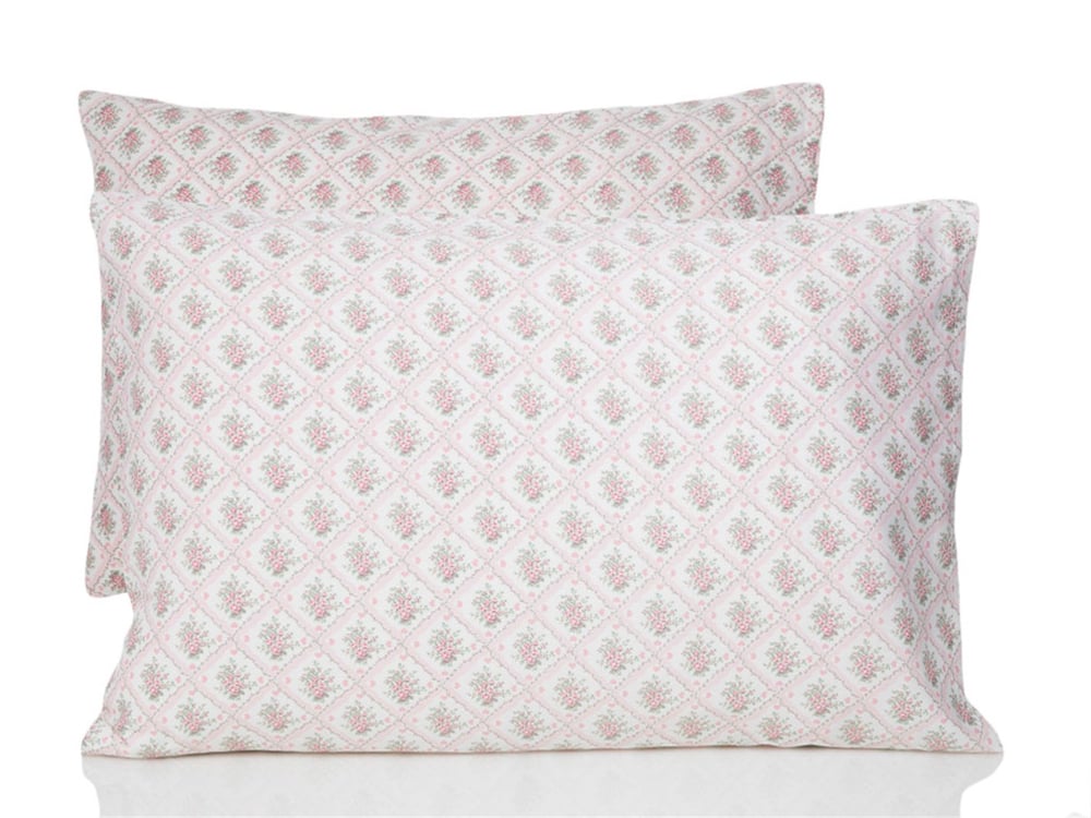 Buchet minunat  Satin bumbac Set 2  FAȚĂ DE PERNĂ 50x70 cm Roz Deschis