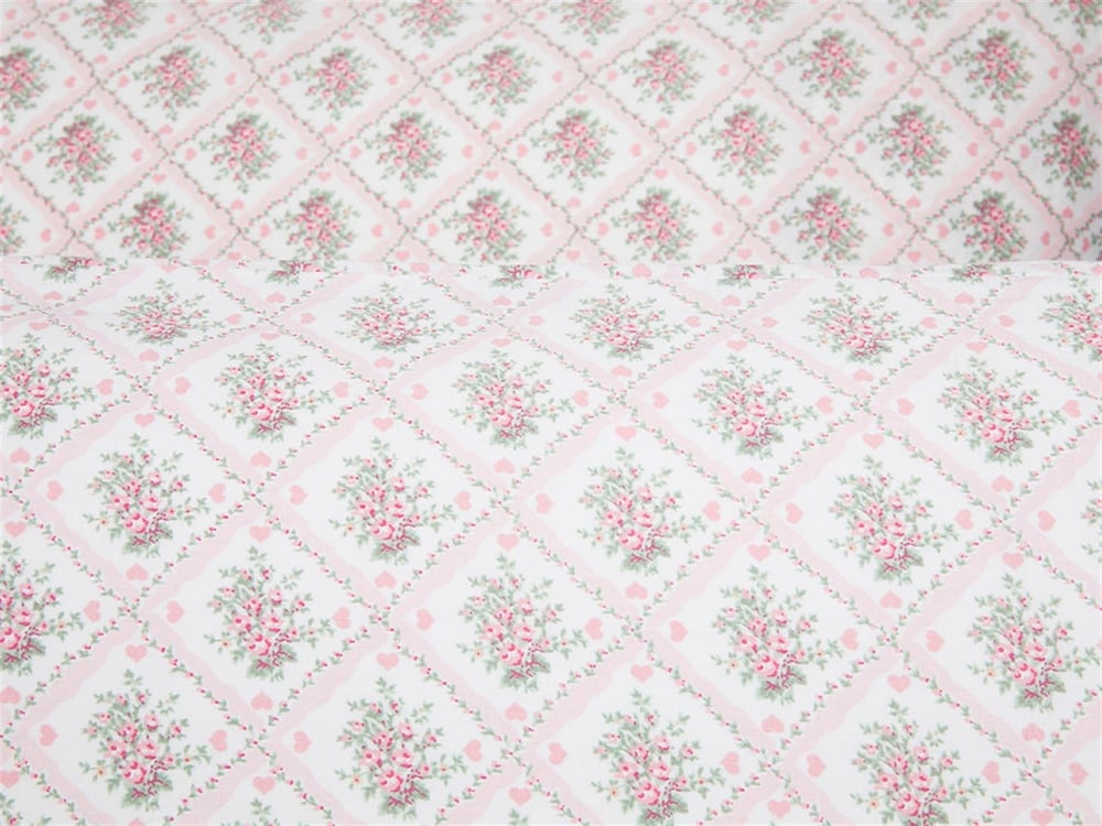 Buchet minunat  Satin bumbac Set 2  FAȚĂ DE PERNĂ 50x70 cm Roz Deschis