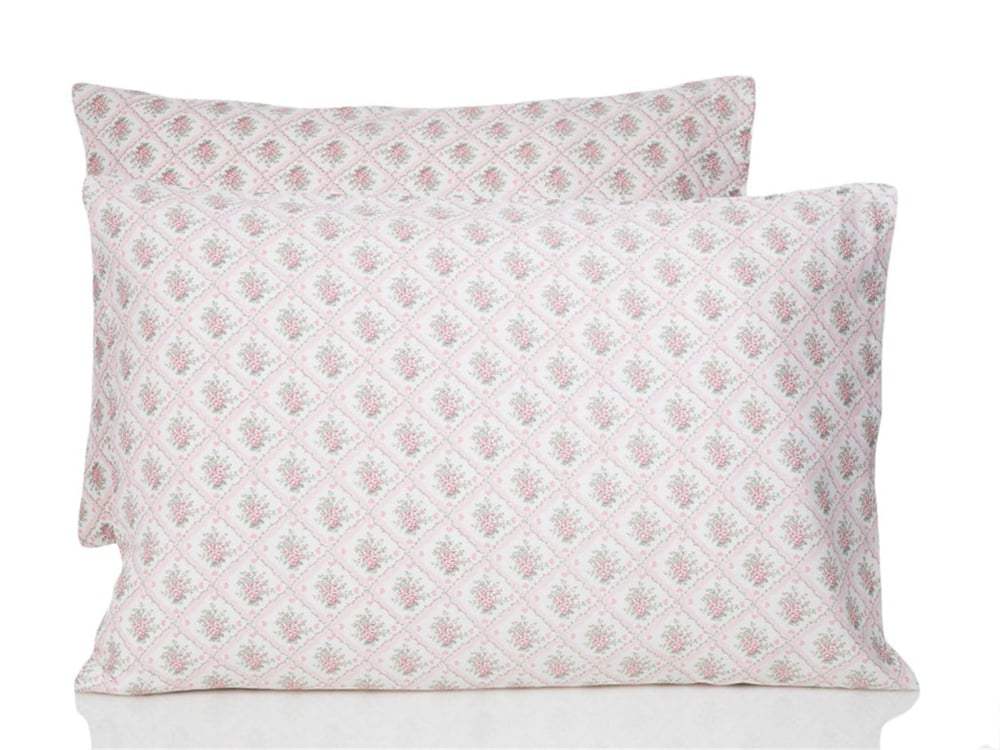 Buchet minunat  Satin bumbac Set 2  FAȚĂ DE PERNĂ 50x70 cm Roz Deschis