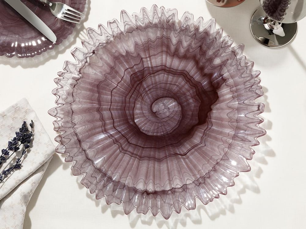 Puppy Glass Service Plate 33 cm Purple