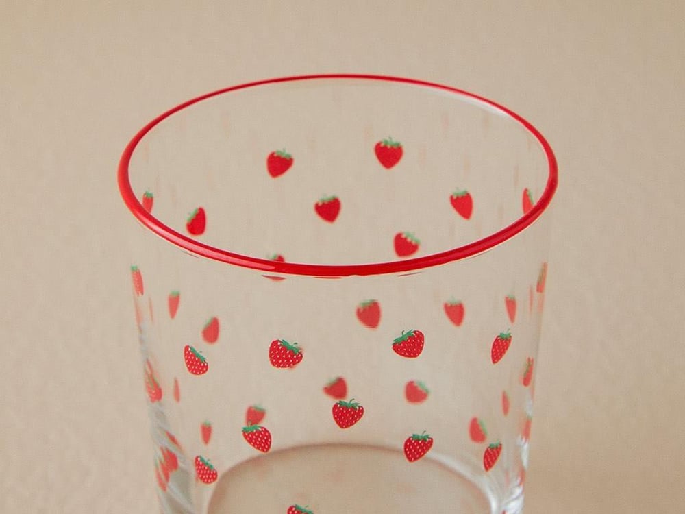 Strawberry Glass 3 Set Juice Glass 380 ml Red