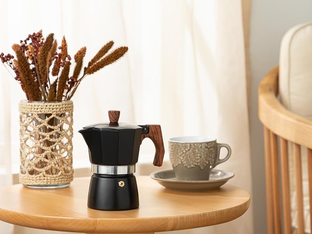 Celebrate Aluminum 3 Cup Moka Pot 150 ml Black