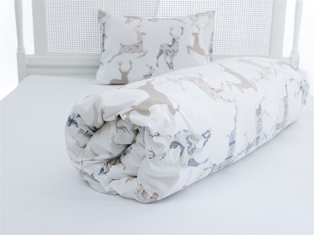 Cerbi fericiți Cu Bumbac Single Lenjerie De Pat 160x220 cm Albastru