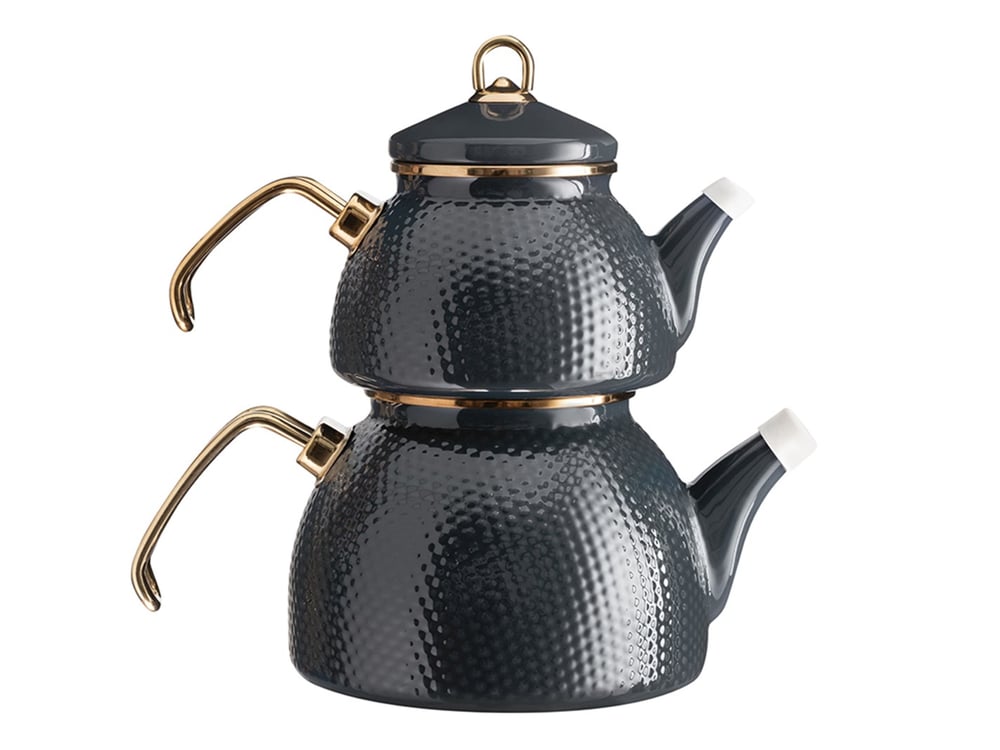 Ceremony Enamel Tea Pot 1,1 Litre + 2,3 Litre Anthracite