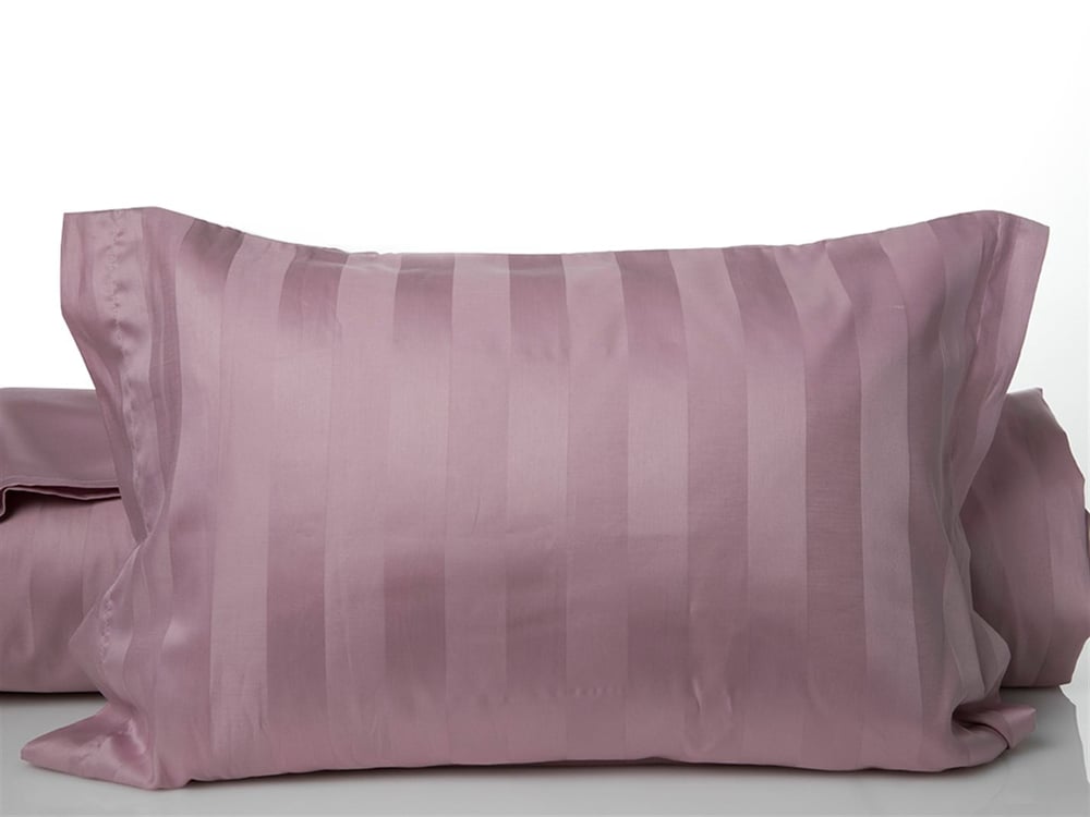 Chic nou Bumbac Satinat Cu Dungi Double Set Lenjerie De Pat 200x220 cm Culoarea Trandafirului Usca