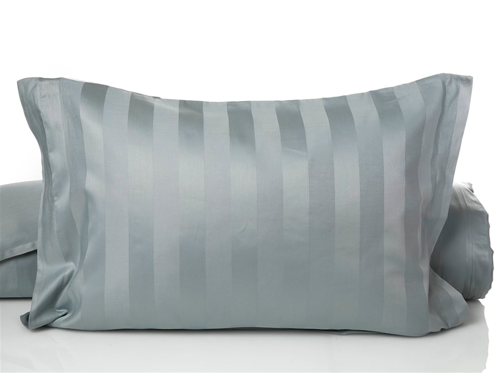 Chic nou Bumbac Satinat Cu Dungi Double Set Lenjerie De Pat 200x220 cm Seledon