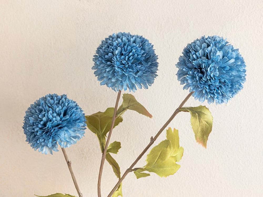Chrysanthemum Plastic Florı Artıfıcıale 76 Cm Albastru