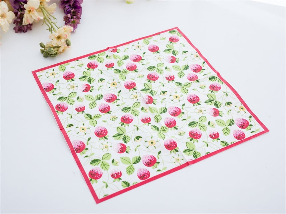 Cherry Paper Tissue Napkin 33x33 cm Red
