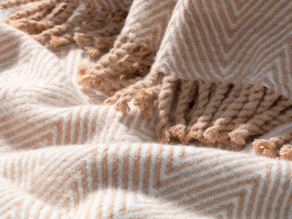 Classy Herringbone Scotch Pătură Tv 130*170 Cm Pudră