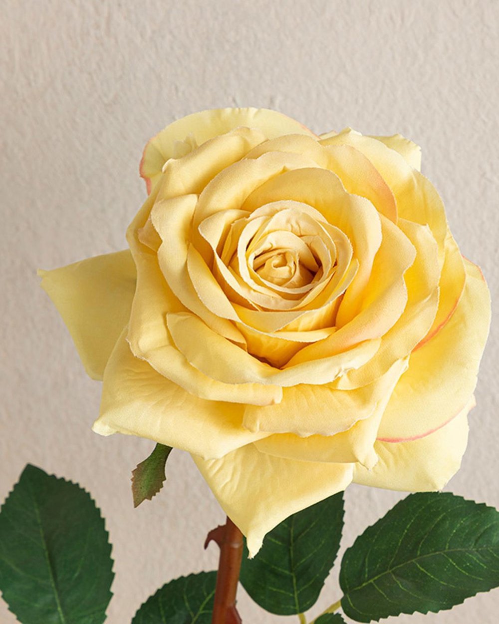 Classy Rose Plastic Artificial Flower - One Pc 64 cm Yellow