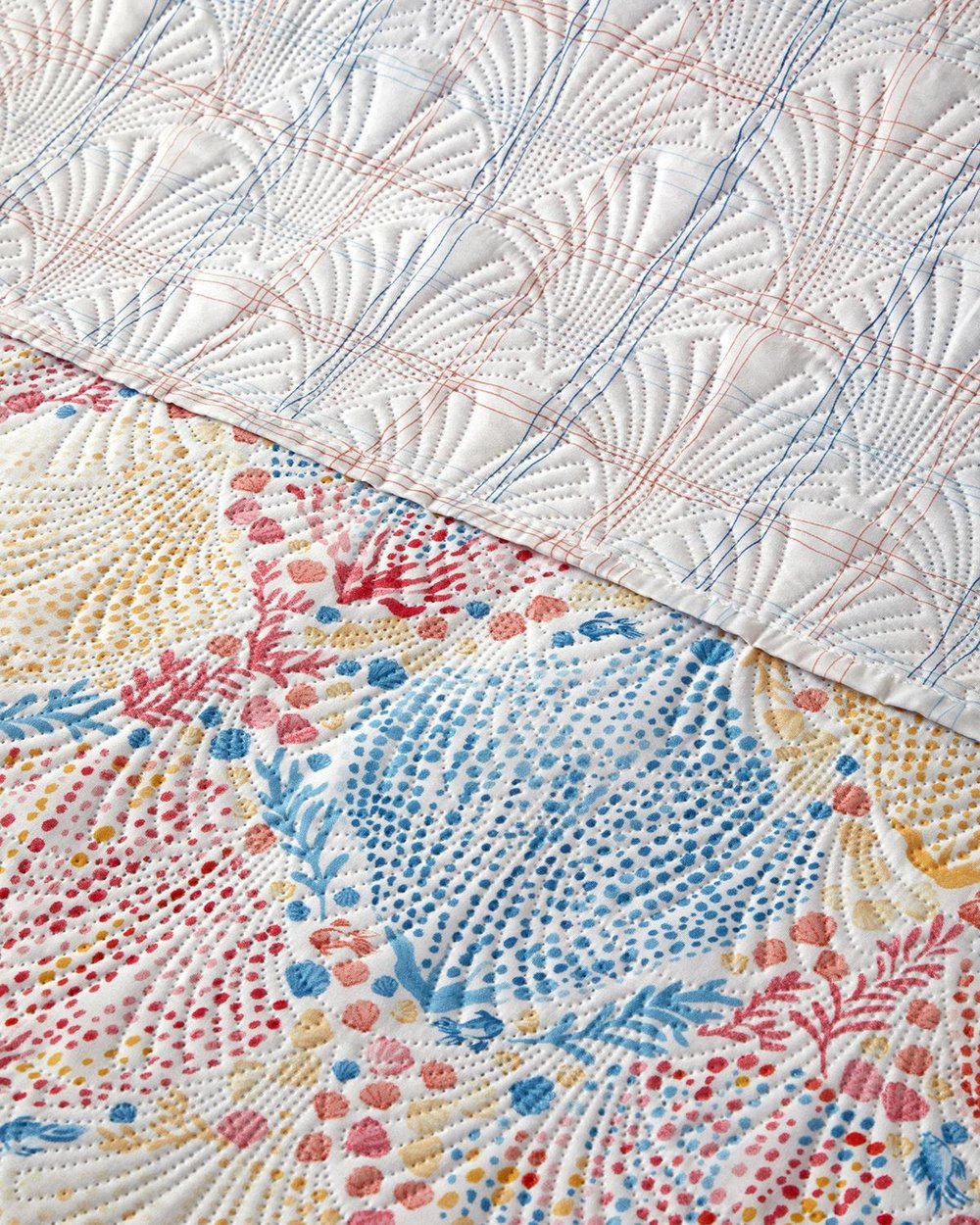 Cuvertura pat reversibila, pentru doua persoane, Coastal Treasures, poliester, 200x220 cm, multicolor