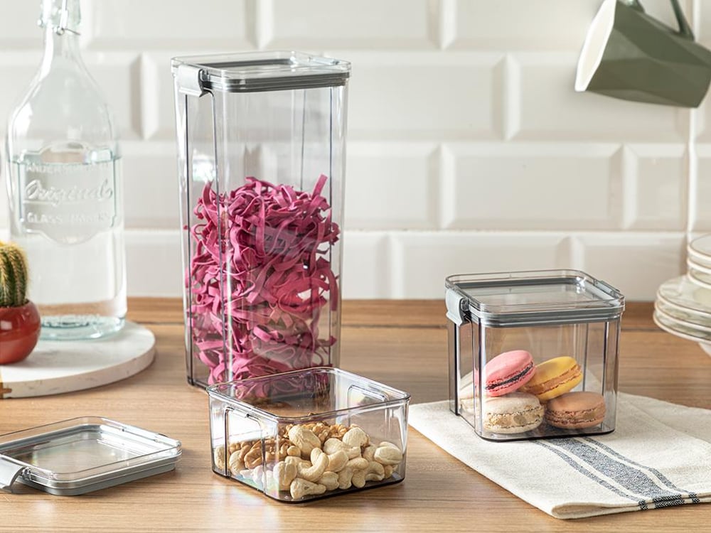 Colorato Acrylic 2 Set Food Container 700 ml Anthracite