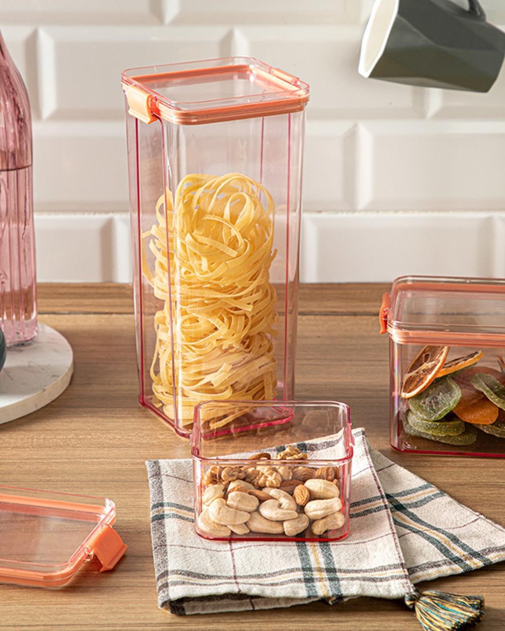 Colorato Acrylic 2 Set Food Container 450 ml Orange,