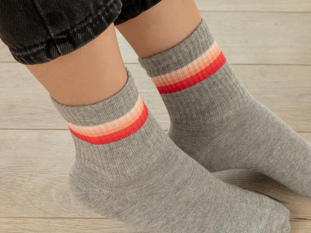 Colourful Joy Cotton Women Long-Calf Socks 36-40 Light Gray