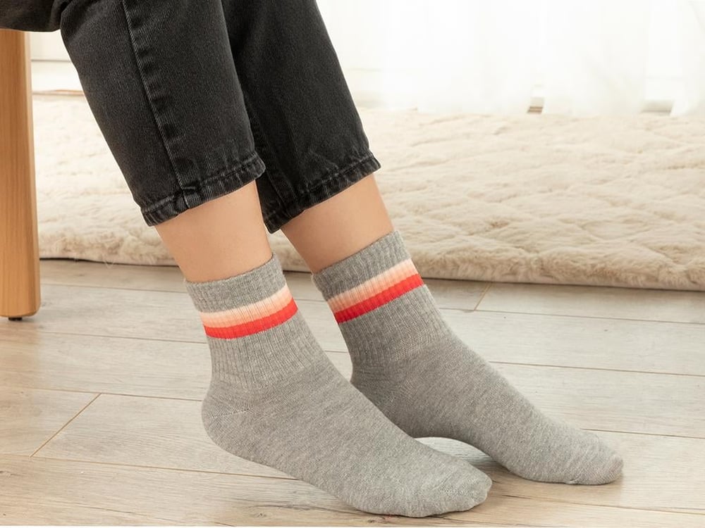 Colourful Joy Cotton Women Long-Calf Socks 36-40 Light Gray