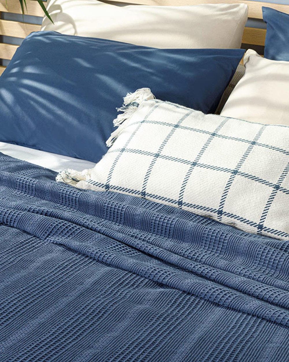 Combe Cu Bumbac Simplu Double Pătură De Vară 200x220 cm Bleumarin