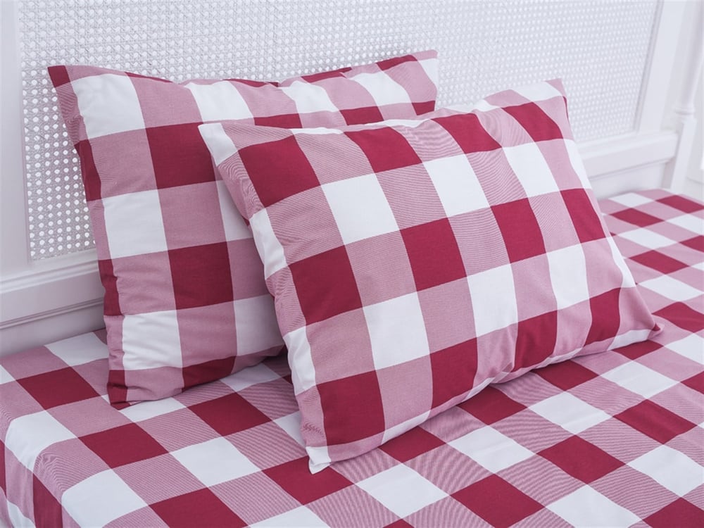 Combină de viață la cabană Cu Bumbac Cu 2 Piese Față De Pernă 50x70 cm Bordo