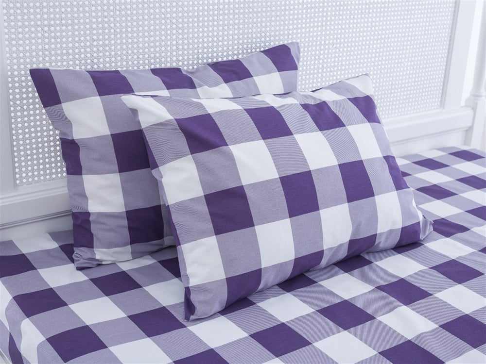 Combină de viață la cabană Cu Bumbac Cu 2 Piese Față De Pernă 50x70 cm Violet