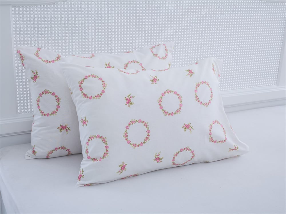 Combinată cu arcul de trandafiri Cu Bumbac Cu 2 Piese Față De Pernă 50x70 cm Fucsia