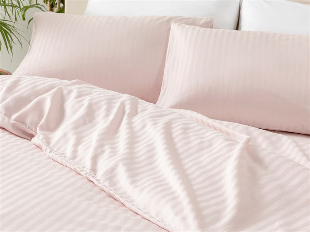 cristal Twill Mătăsos Super King Set Lenjerie De Pat 260x220 cm Roz