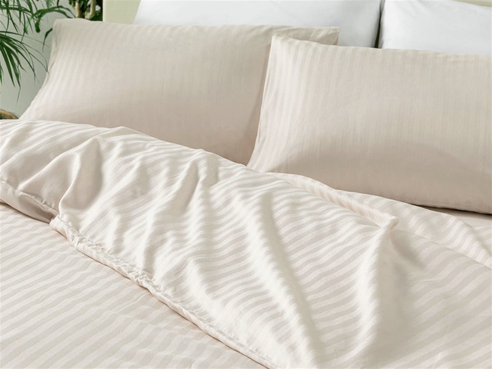 cristal Twill Mătăsos Super King Set Lenjerie De Pat 260x220 cm Culoarea Pietrei