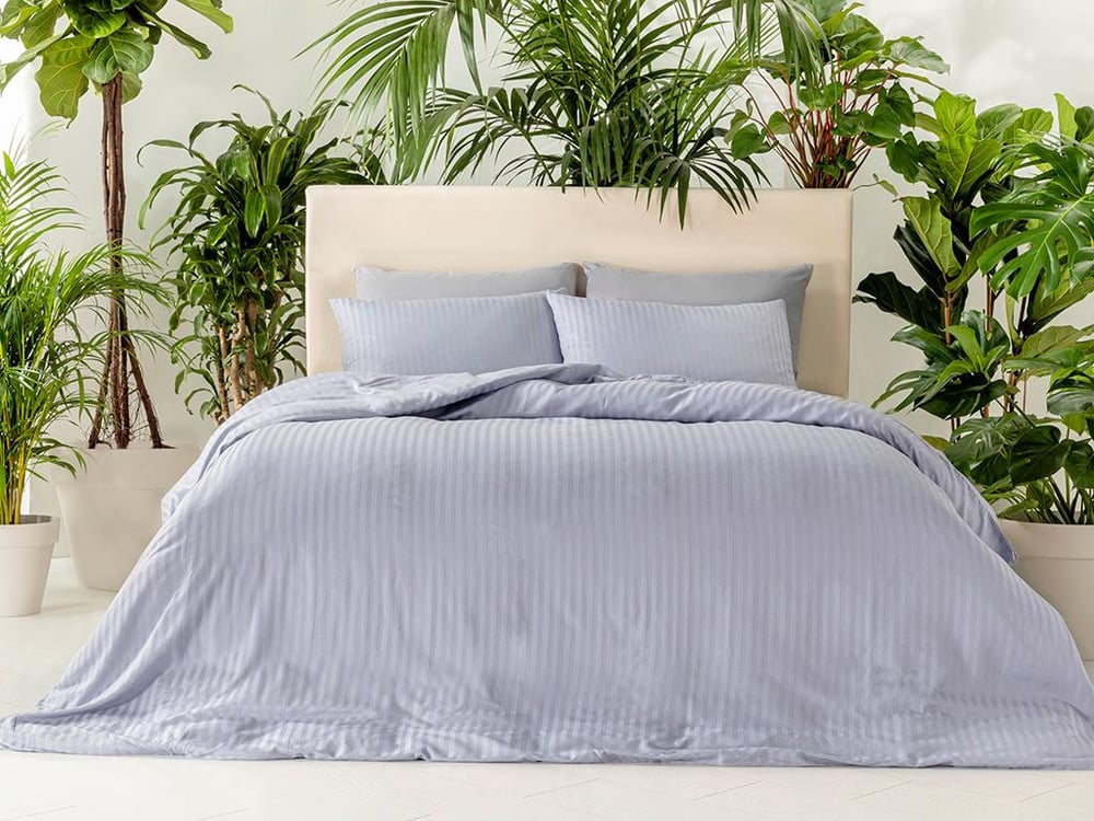 cristal Twill Mătăsos King Size Set Lenjerie De Pat 240x220 cm Albastru
