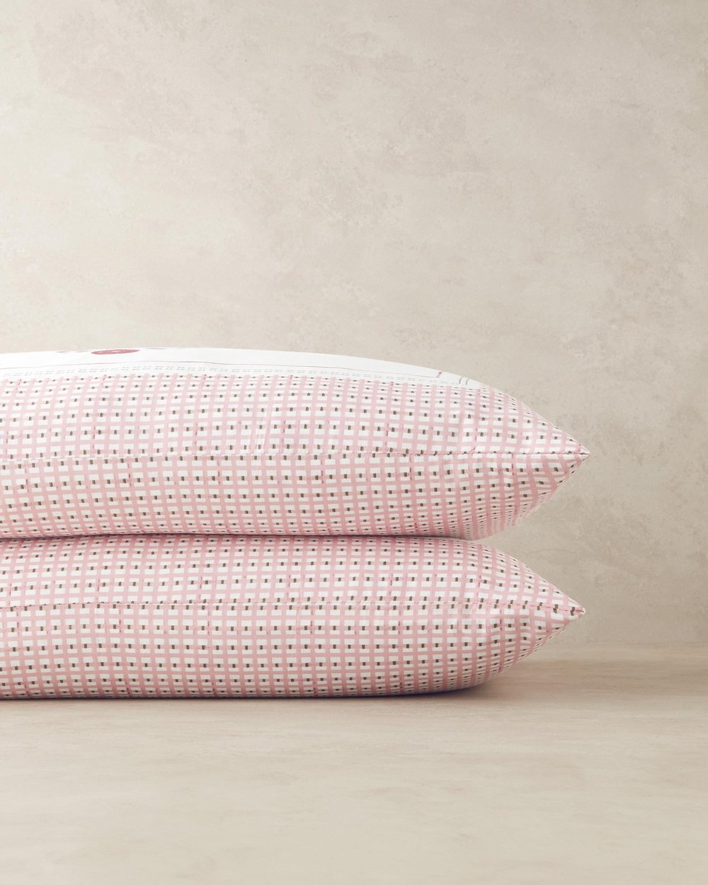 Set 2 fete de perna, Floral Grid, bumbac, 50x70 cm, roz prafuit