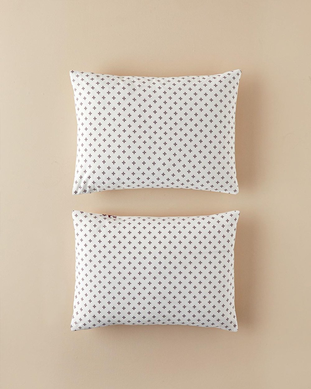 Set 2 fete de perna reversibile, Etamine Flower, bumbac, 50x70 cm, alb- roz