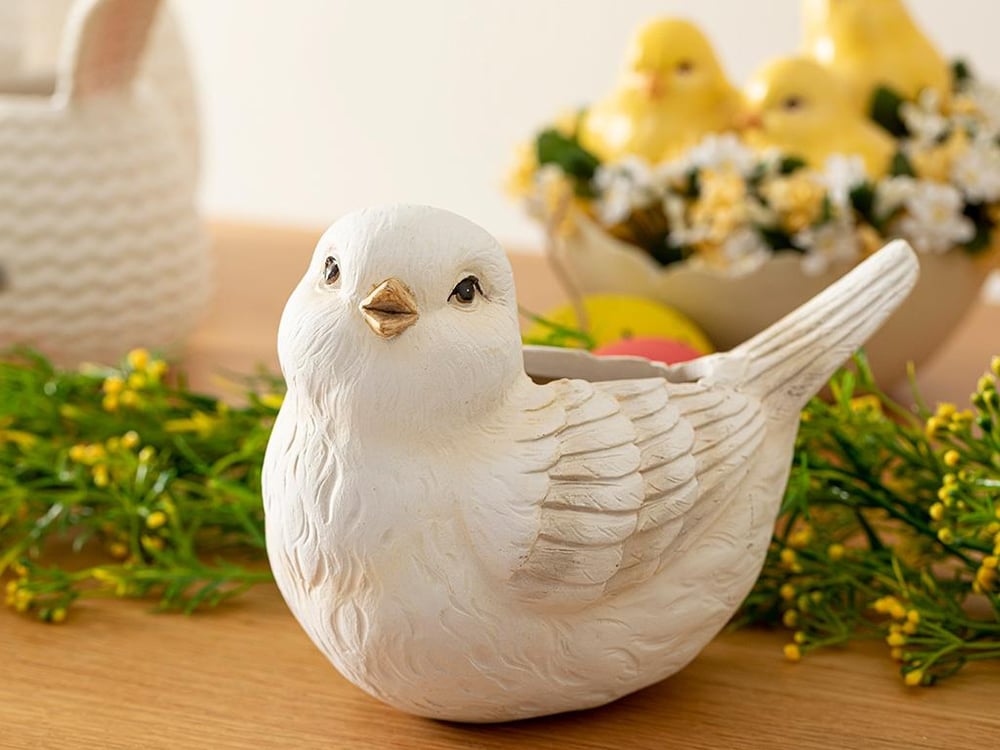 Cute Birds Decorative Object 15.7x9.2x12 cm White