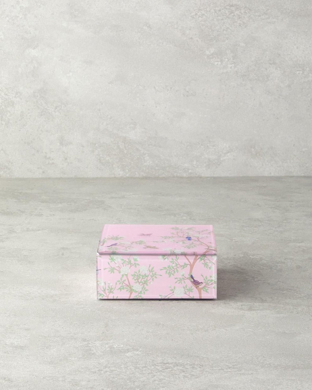 Cutie decorativa, Sakura Garden, sticla, 21x13x8,5 cm, roz pudra