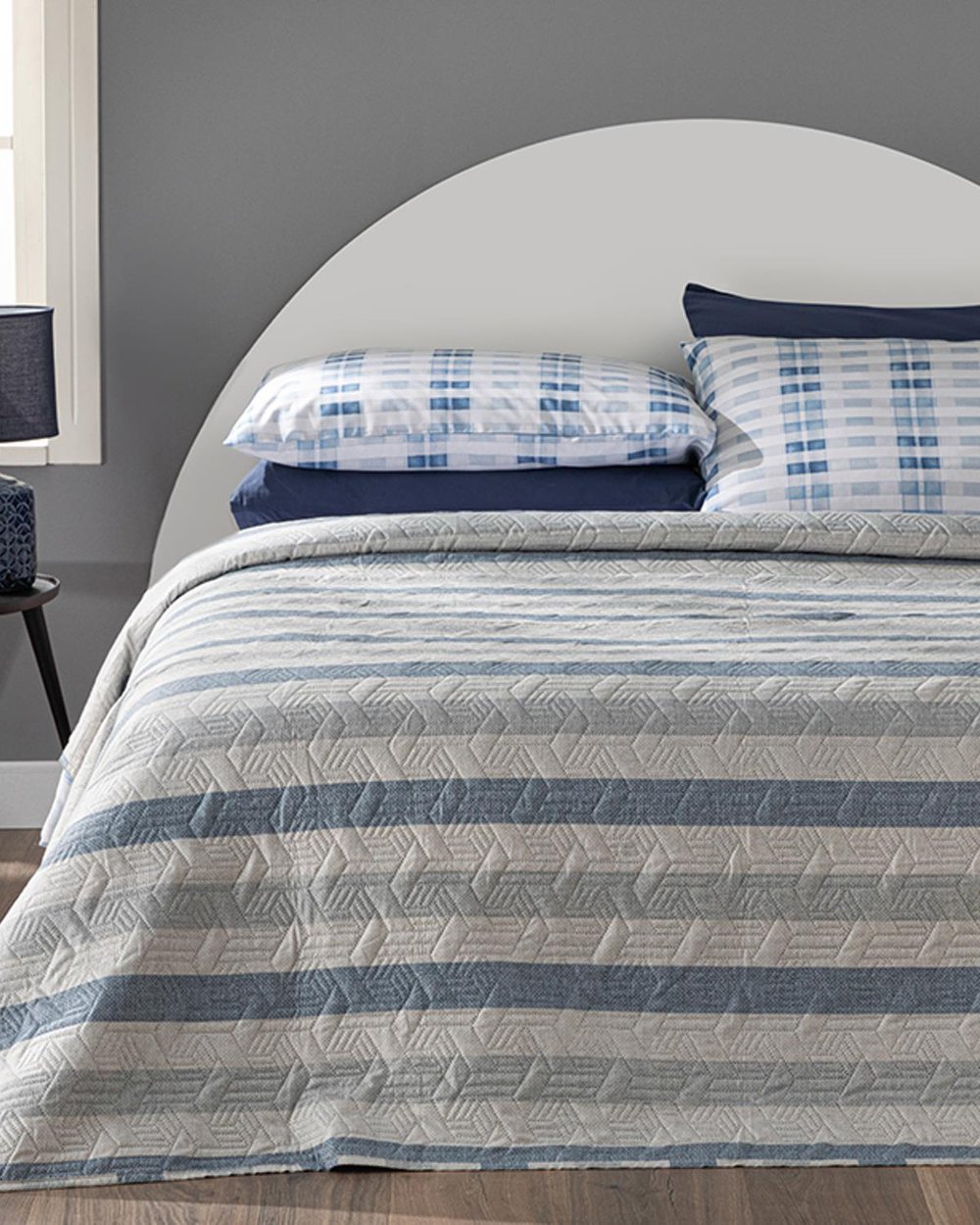 Cuvertură pat, King size, Chill Plaid, poliester, 240x220 cm, bleu