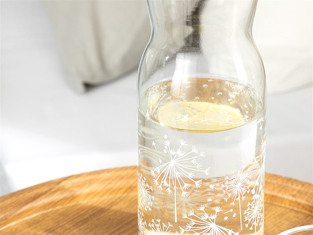 Dandelion Glass Bedside Jug 700 ml White