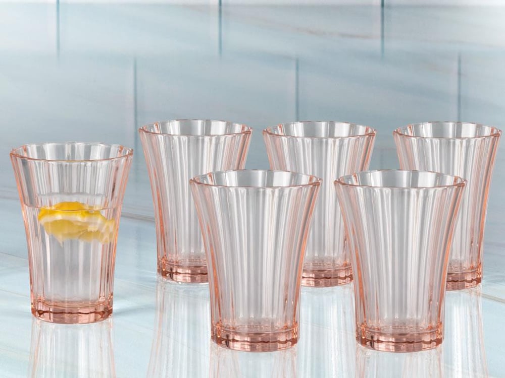 Dessi în Sticlă Set De 6 Servit Cu Cafea Pahar De Apă 110 ml Roz