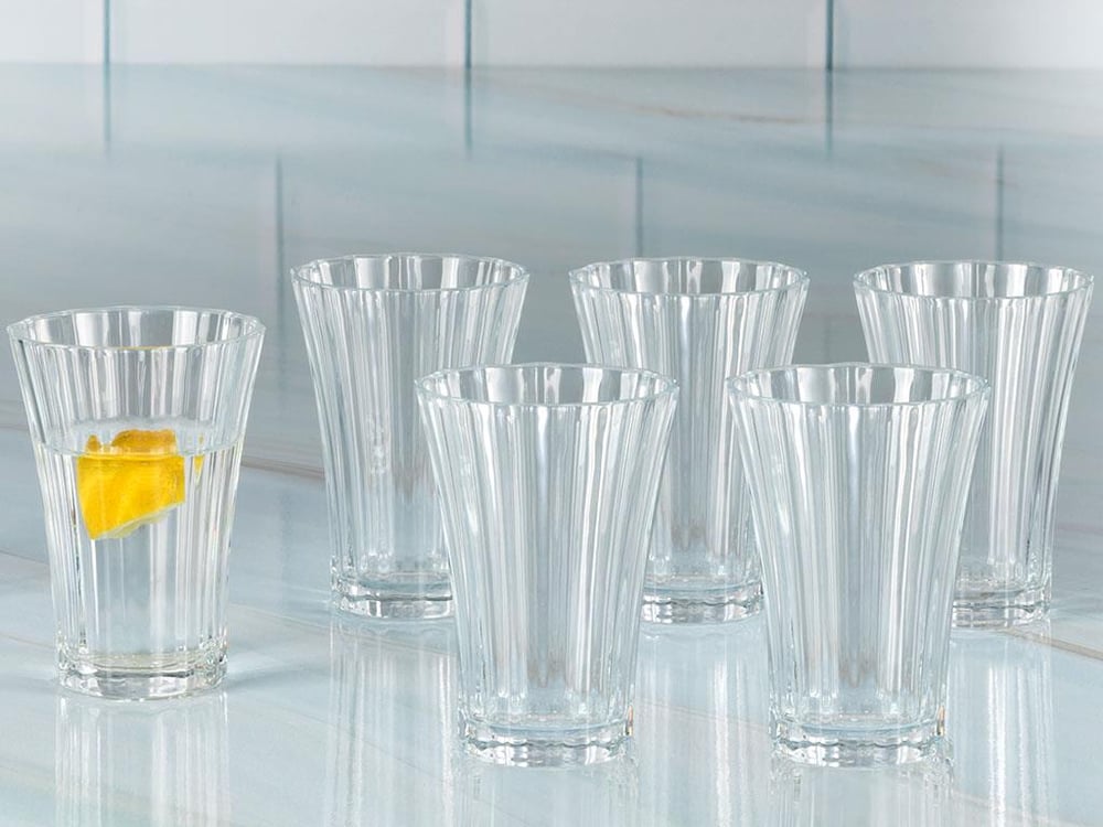 Dessi în Sticlă Set De 6 Servit Cu Cafea Pahar De Apă 110 ml Transparent