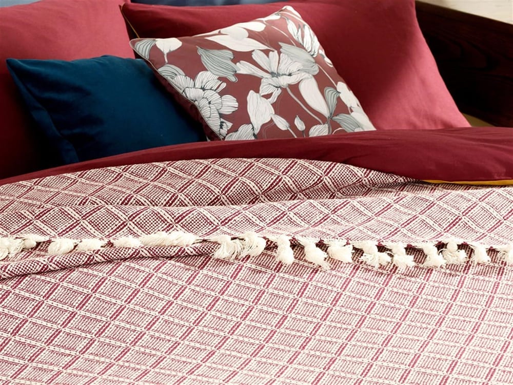 günce Țesătură Double Cuvertură Pat 240x260 cm Culoarea Trandafirului Uscat.