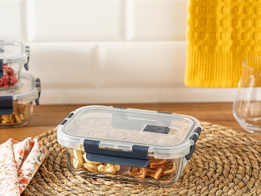 Doria Glass Storage Box 550 ml Anthracite