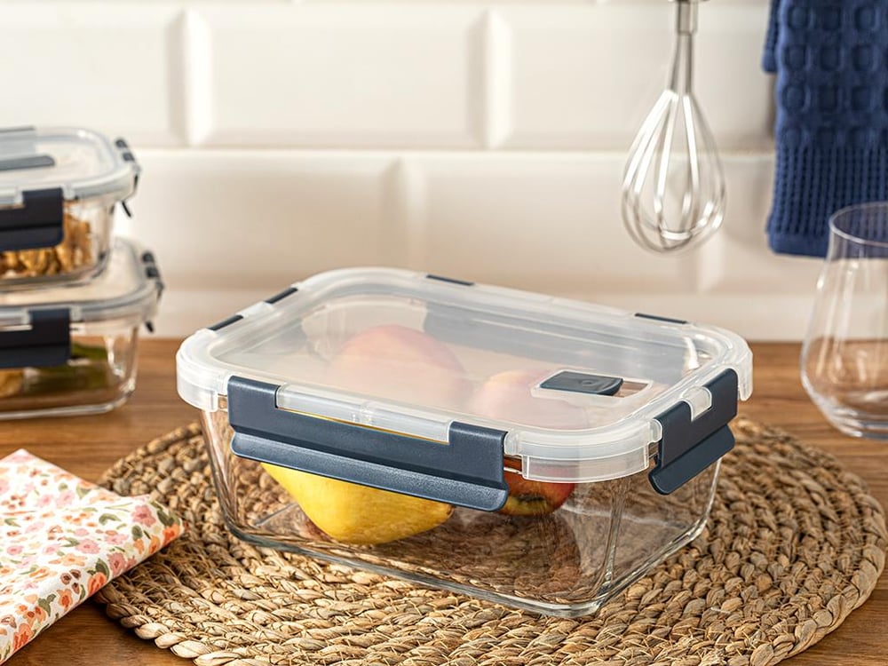 Doria Glass Storage Box 1450 ml Anthracite