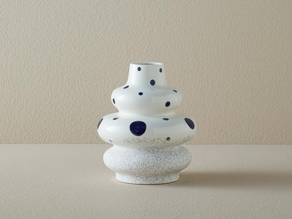 Vază, Dotsy, ceramică, 18,2x20,9 cm, alb