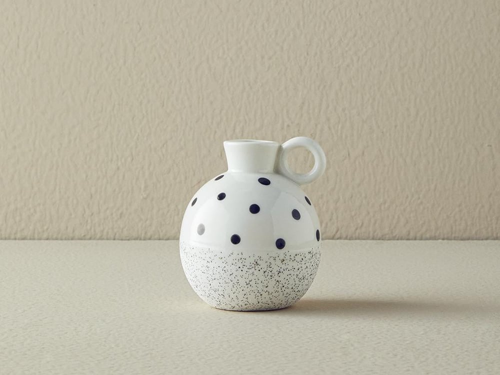 Vază, Dotsy, ceramică, 9,3x9,1x10,5 cm, alb
