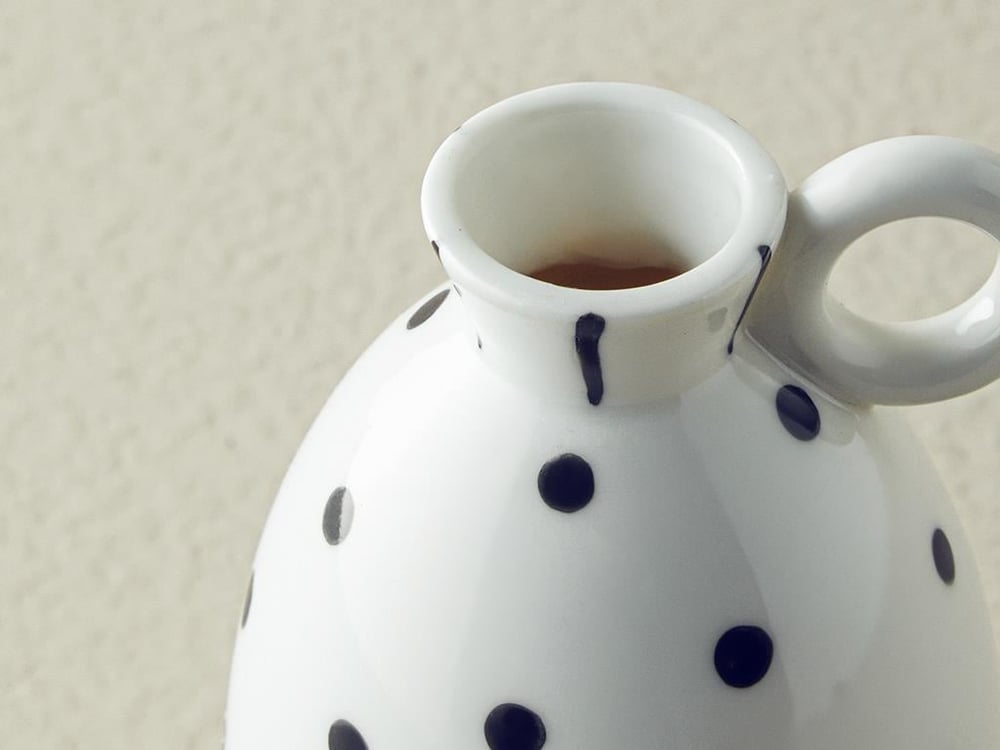 Dotsy Stoneware Vase White