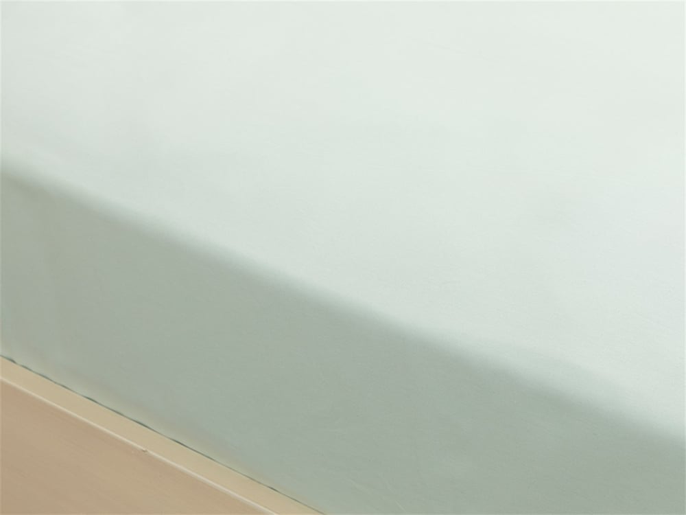 drept Cu Bumbac Dimensiune İntermediară Cearșaf Cu Elastic 140x200 cm Seledon Deschis